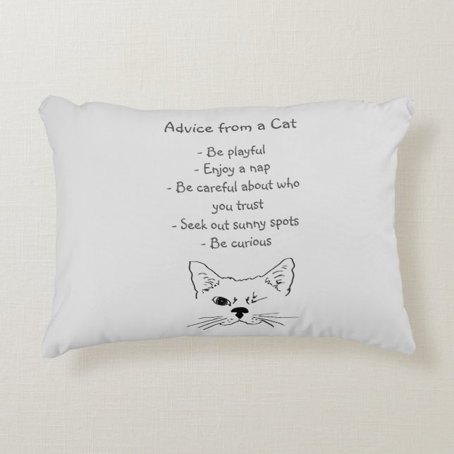 Advies van Winking Cat Fun Animal Humor Accent Kussen (Voorkant)