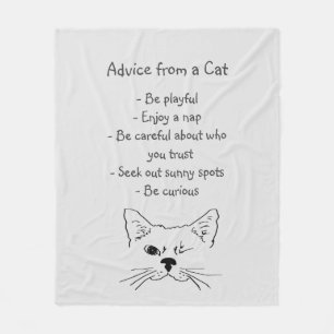 Advies van Winking Cat Fun Animal Humor Fleece Deken