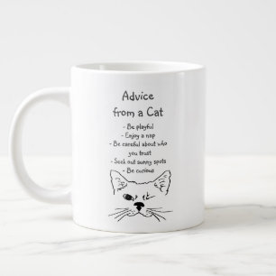 Advies van Winking Cat Fun Animal Humor Grote Koffiekop