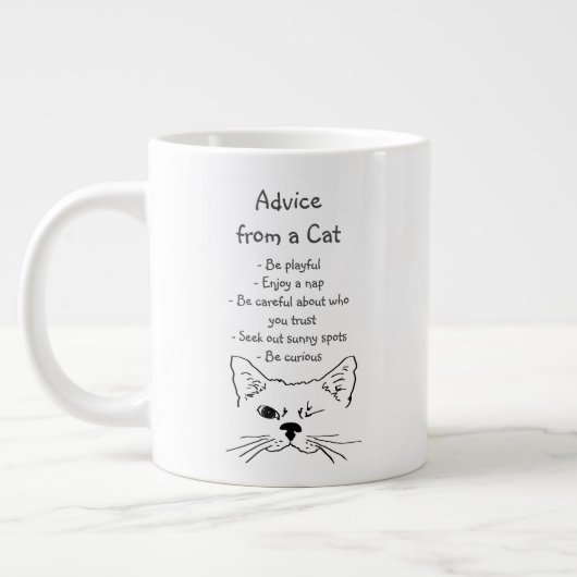 Advies van Winking Cat Fun Animal Humor Grote Koffiekop (Links)