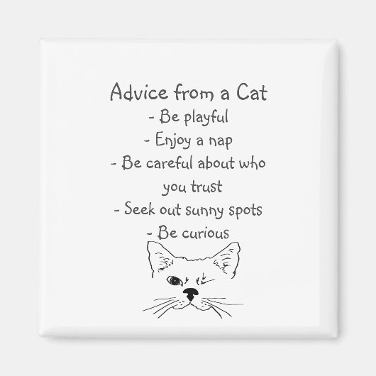Advies van Winking Cat Fun Animal Humor Magneet (Voorkant)