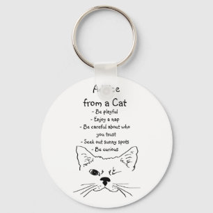 Advies van Winking Cat Fun Animal Humor Sleutelhanger