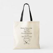 Advies van Winking Cat Fun Animal Humor Tote Bag (Achterkant)