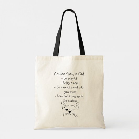 Advies van Winking Cat Fun Animal Humor Tote Bag (Achterkant)