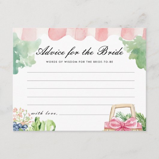 Advies vers uit het Vrijgezellenfeest van de markt Informatiekaartje (Voorkant)