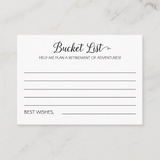 Advies voor advies over de retirement Bucket List (Voorkant)