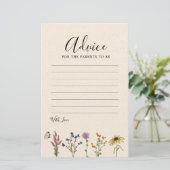  advies voor Baby shower in wilde bloemen Kaart (Staand voorkant)