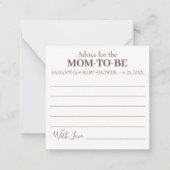Advies voor Baby shower voor mam invoegen Notitiekaartje (Achterkant)