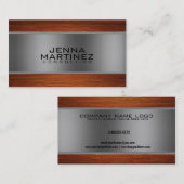 Advies voor bruin hout en metaalzilver visitekaartje (Voorkant / Achterkant)