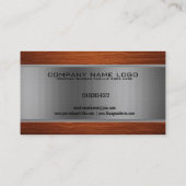 Advies voor bruin hout en metaalzilver visitekaartje (Achterkant)