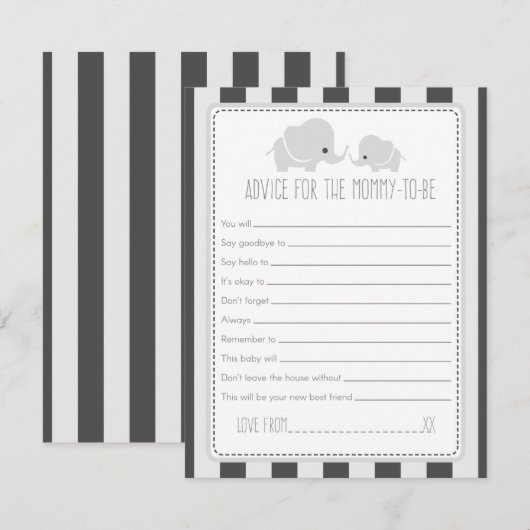 Advies voor de Aanstaande Moeder Baby Shower Spelk Kaart (Voorkant / Achterkant)