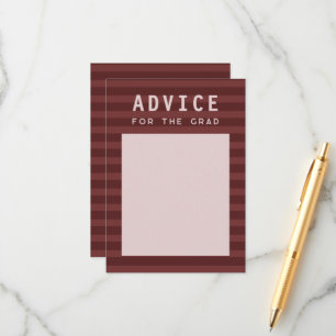 Advies voor de afgestudeerde moderne maroon sporti informatiekaartje