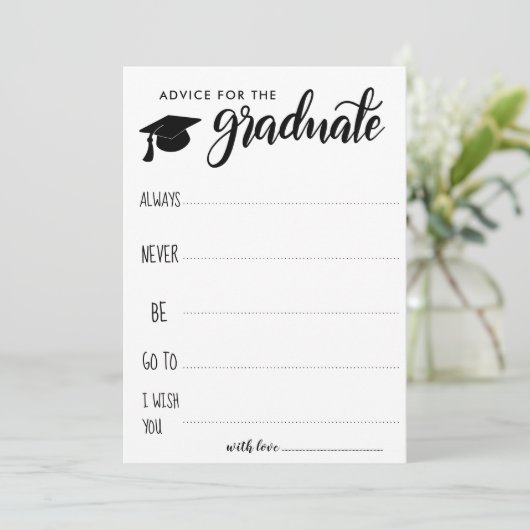 Advies voor de Afstuderen | minimalistisch Kaart (Staand voorkant)