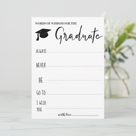 Advies voor de Afstuderen | Woorden van Wisdom Kaart (Staand voorkant)