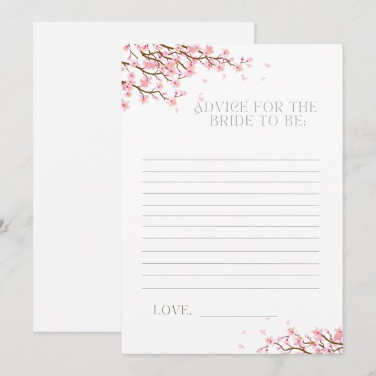 Advies voor de Bride als Cherry Blossom Card Feestdagenkaart (Voorkant / Achterkant)