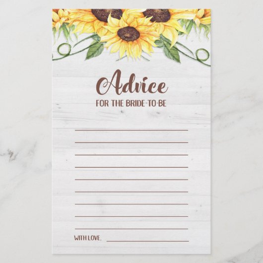 Advies voor de Bride als zonnebloempitaart (Voorkant)