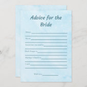 Advies voor de Bride Blue Vrijgezellenfeest Game K Kaart (Voorkant / Achterkant)