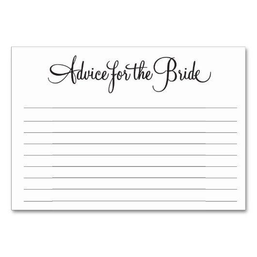 Advies voor de Bride Kaart (Voorkant)