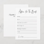 Advies voor de bride | KAART VRIJGEZELLENFEEST (Voorkant / Achterkant)