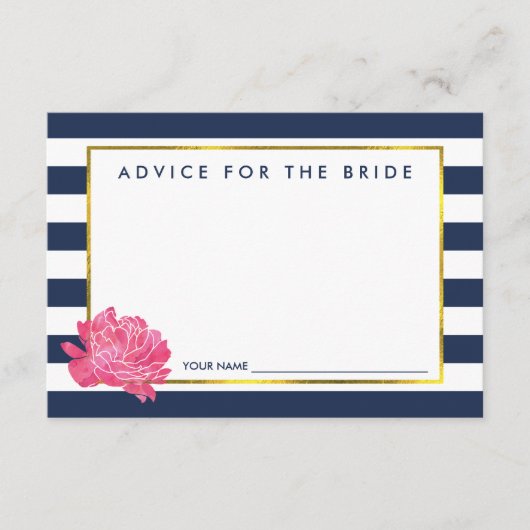 Advies voor de bride | Navy Stripe & Pink Peony (Voorkant)