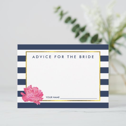 Advies voor de bride | Navy Stripe & Pink Peony (Staand voorkant)