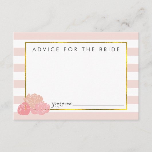 Advies voor de bride | Roze streep en blush Peony (Voorkant)