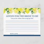 Advies voor de Bride-to-Be Kaart Lemon Shower (Voorkant)