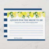 Advies voor de Bride-to-Be Kaart Lemon Shower (Voorkant / Achterkant)