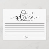 Advies voor de bride | Zwarte Moderne kalligrafie (Voorkant)