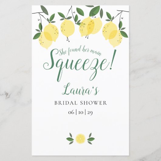 Advies voor de bruid citroenen bruiloft kaart (Achterkant)