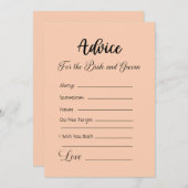 Advies voor de bruid en bruidegom abrikoos kaart (Voorkant / Achterkant)