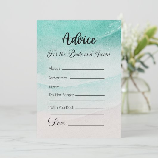 Advies voor de bruid en bruidegom Abstract strand Kaart (Staand voorkant)