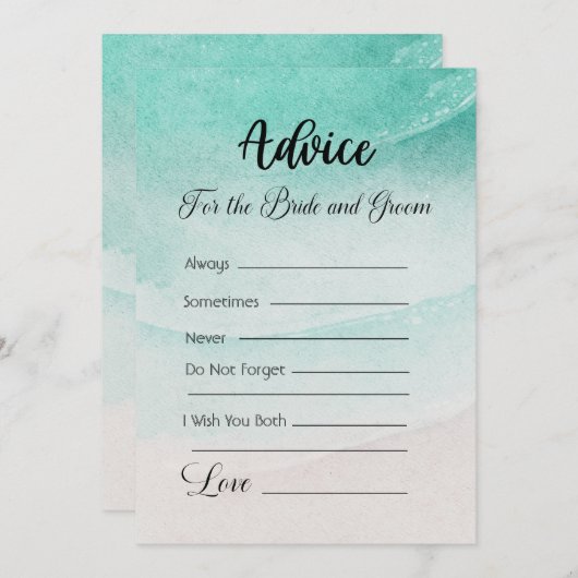 Advies voor de bruid en bruidegom Abstract strand Kaart (Voorkant / Achterkant)