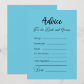 Advies voor de bruid en bruidegom Aquamarine Blue Kaart (Voorkant / Achterkant)