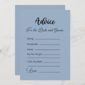 Advies voor de bruid en bruidegom blauw grijs kaart (Voorkant / Achterkant)