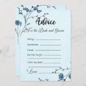 Advies voor de bruid en bruidegom blauwe bloemen kaart (Voorkant / Achterkant)