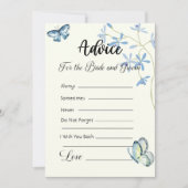 Advies voor de bruid en bruidegom blauwe vlinders kaart (Voorkant)