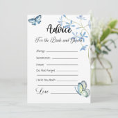 Advies voor de bruid en bruidegom blauwe vlinders kaart (Staand voorkant)