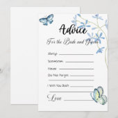 Advies voor de bruid en bruidegom blauwe vlinders kaart (Voorkant / Achterkant)