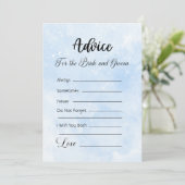 Advies voor de bruid en bruidegom blauwe witte ste kaart (Staand voorkant)