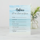 Advies voor de bruid en bruidegom Blue Ocean Beach Kaart (Staand voorkant)