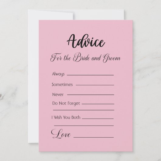 Advies voor de bruid en bruidegom Cameo Pink Kaart (Voorkant)