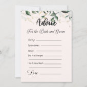 Advies voor de bruid en bruidegom Cream & Green Kaart (Voorkant)