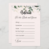 Advies voor de bruid en bruidegom Cream & Green Kaart (Voorkant / Achterkant)