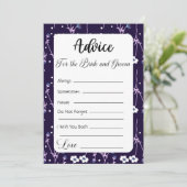 Advies voor de bruid en bruidegom Dark Floral Kaart (Staand voorkant)