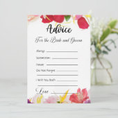 Advies voor de bruid en bruidegom Exotic Floral Kaart (Staand voorkant)