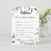 Advies voor de bruid en bruidegom groen & roze bla kaart (Staand voorkant)