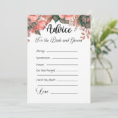 Advies voor de bruid en bruidegom Groene Bloemen Kaart (Staand voorkant)