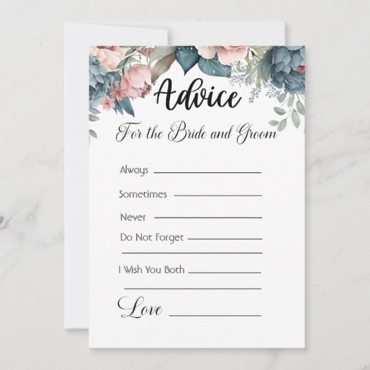 Advies voor de bruid en bruidegom Groene Bloemen Kaart (Voorkant)