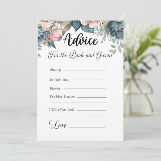 Advies voor de bruid en bruidegom Groene Bloemen Kaart (Staand voorkant)